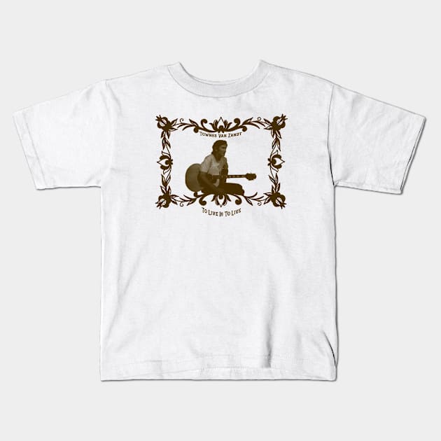 Townes Van Zandt Retro Fan Art Design Kids T-Shirt by bsmlh design